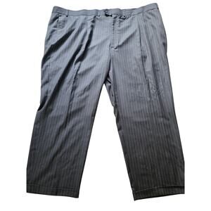 Geoffrey Beene Size 56W 30L Men's Gray with Purple Pin Stripe Dress Pants